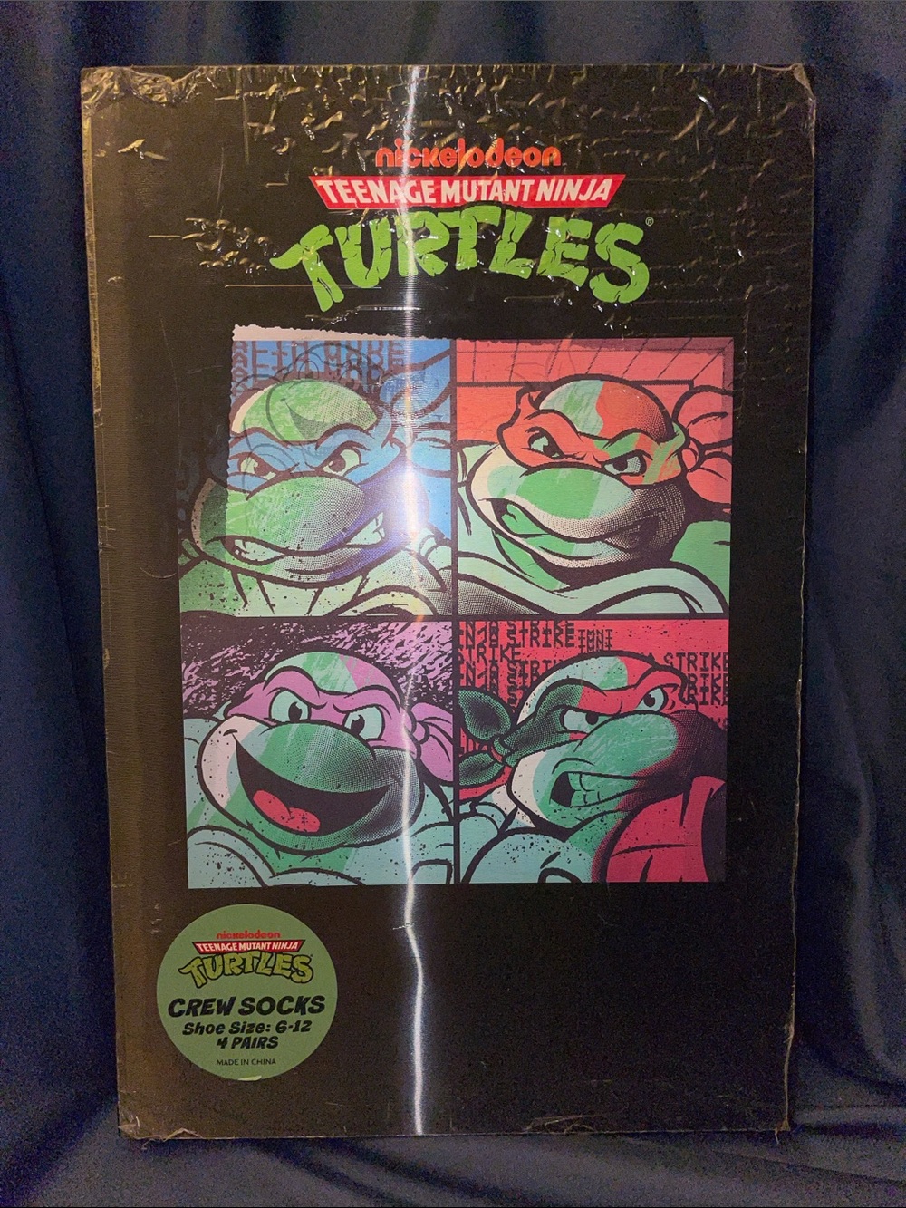 Nickelodeon Teenage Mutant Ninja Turtles 4 Pk Crew Socks Multi-Color Gift Box
